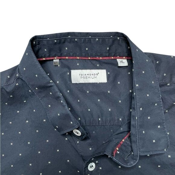 7 DIAMONDS Premium Sign of the Times Button Down Shirt Size XL - Picture 6 of 6